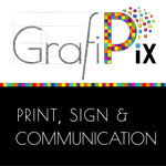 Logo pour Grafipix, société de lettrage et agence de communication à Enghien